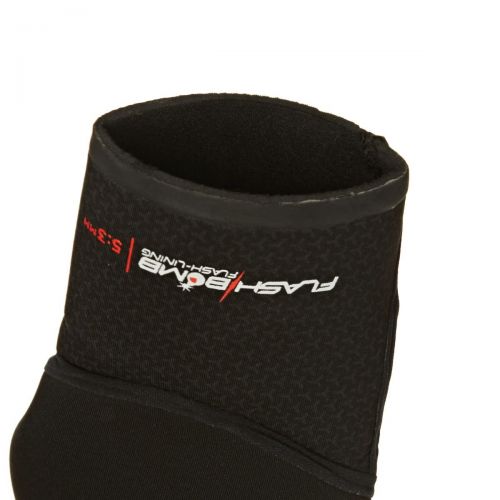  Rip Curl FlashBomb 5/3mm 3 Finger Neoprene Wetsuit Gloves in Black - E5 Flash Lining - Gel Palm Grip