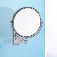Rishx-bathroom Rishx 20cm Bathroom Double-Sided Vanity Mirror Wall Mount Telescopic Makeup Mirror Folding Beauty Mirror Metal Shaving Mirrors