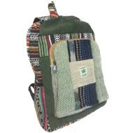 Rising International Tribal Aztec Cotton & Hemp Backpack Rucksack Multi-color Bag Unisex Boho Bohemian Hand Crafted Nepal Hippie Bag