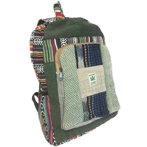  Rising International Tribal Aztec Cotton & Hemp Backpack Rucksack Multi-color Bag Unisex Boho Bohemian Hand Crafted Nepal Hippie Bag