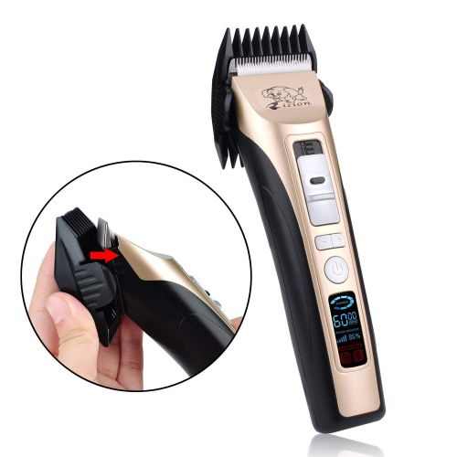  Rision Pet Grooming Clippers-【with 2 Shaving Heads】 5 Speed(MAX 7,000RPM) Professional Dog Trimmer, Low Noise Rechargeable Cordless Dog Hair Grooming Clippers Pet Shaver for Dogs C