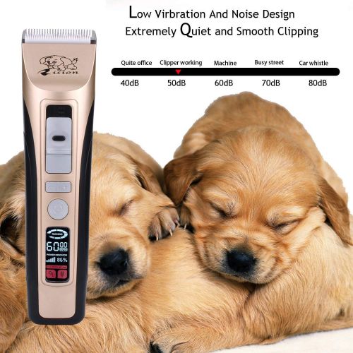  Rision Pet Grooming Clippers-【with 2 Shaving Heads】 5 Speed(MAX 7,000RPM) Professional Dog Trimmer, Low Noise Rechargeable Cordless Dog Hair Grooming Clippers Pet Shaver for Dogs C