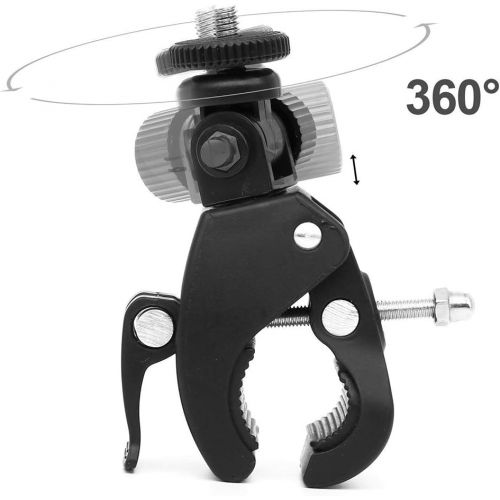  RisoAmarolj Bike Camera Bracket,Bicycle Bike Handlebar Mount Screw Clamp Bracket Holder for Gopro DV DSLR Camera - Black