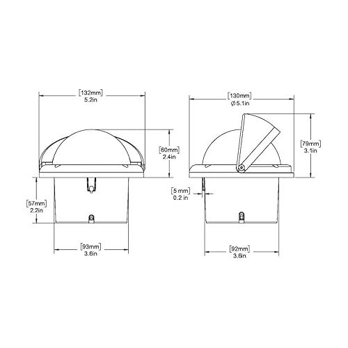  Compass, Flush Mount, 3.75 Combi, Black