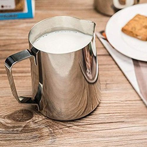  Ritte Milchkannchen, Milk Pitcher 150ml/350ml Milchkanne Aus Edelstahl, Milch Aufschaumkrug Edelstahl Milch Aufschaumen Tasse Kaffee Milchaufschaumer und Latte fuer Cappuccino und Latte (