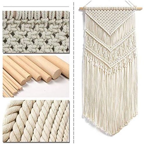  Brand: Ritte Ritte Macrame Wall Hanging Tapestry Tapestry Natural Cotton Woven Tapestry Boho Chic Bohemian Woven Wall Hanging for Home Geometric Art Decor, Dorm Room Decoration