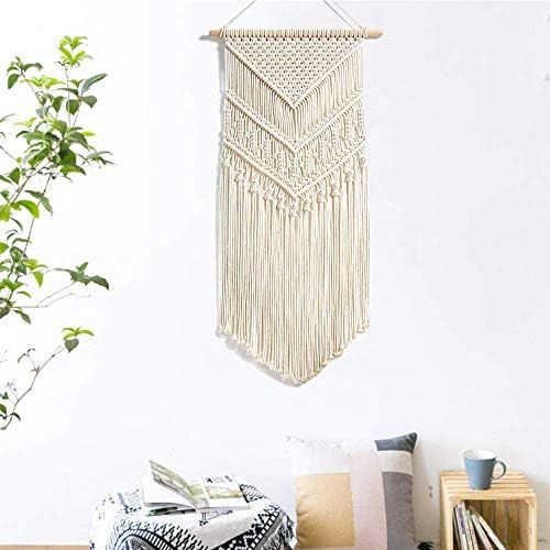 Brand: Ritte Ritte Macrame Wall Hanging Tapestry Tapestry Natural Cotton Woven Tapestry Boho Chic Bohemian Woven Wall Hanging for Home Geometric Art Decor, Dorm Room Decoration