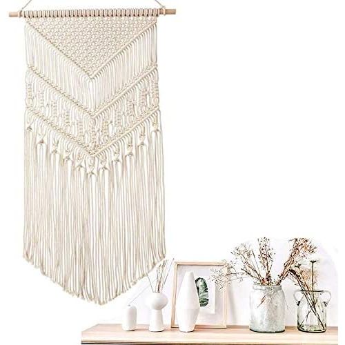  Brand: Ritte Ritte Macrame Wall Hanging Tapestry Tapestry Natural Cotton Woven Tapestry Boho Chic Bohemian Woven Wall Hanging for Home Geometric Art Decor, Dorm Room Decoration