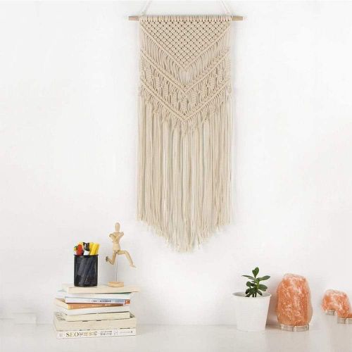  Brand: Ritte Ritte Macrame Wall Hanging Tapestry Tapestry Natural Cotton Woven Tapestry Boho Chic Bohemian Woven Wall Hanging for Home Geometric Art Decor, Dorm Room Decoration