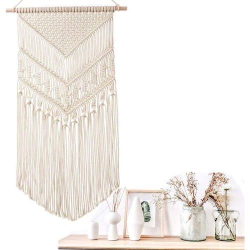  Brand: Ritte Ritte Macrame Wall Hanging Tapestry Tapestry Natural Cotton Woven Tapestry Boho Chic Bohemian Woven Wall Hanging for Home Geometric Art Decor, Dorm Room Decoration