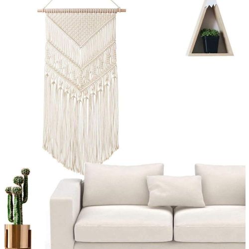  Brand: Ritte Ritte Macrame Wall Hanging Tapestry Tapestry Natural Cotton Woven Tapestry Boho Chic Bohemian Woven Wall Hanging for Home Geometric Art Decor, Dorm Room Decoration