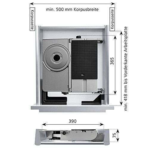  Ritter made in Germany ... in der Kueche zuhause RITTER 546005 Metall-Einbau-Allesschneider AES 72 SR-H silbermetallic, rechts