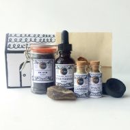 /RitualElements Home Clearing & Blessing Kit- Black Salt, Four Thieves Vinegar, Cleansing + Peace Incense, Smoky Quartz Crystal Housewarming ghost wicca