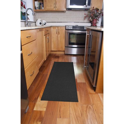  Ritz Accent Door Rug Runner with Non-Slip Latex Backing, 20-Inch by 60-Inch Kitchen & Bathroom Runner Rug, Black