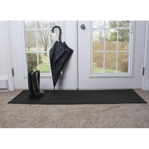  Ritz Accent Door Rug Runner with Non-Slip Latex Backing, 20-Inch by 60-Inch Kitchen & Bathroom Runner Rug, Black