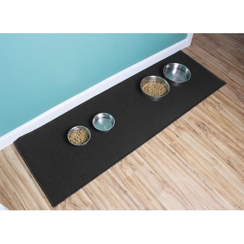  Ritz Accent Door Rug Runner with Non-Slip Latex Backing, 20-Inch by 60-Inch Kitchen & Bathroom Runner Rug, Black