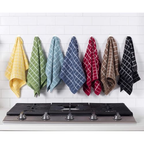  Ritz 100% Cotton Terry Kitchen Dish Towels, Highly Absorbent, 25” x 15”, 3-Pack, Paprika Red