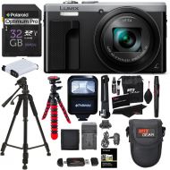 Ritz Camera Panasonic ZS60S Lumix 4k Digital Camera 18 MP 24-720mm LEICA DC Lens Silver + Transcend 32 GB Memory Card + Tripod + Battery + Lowepro Case + RitzGear Cleaning Kit + Polaroid Walle