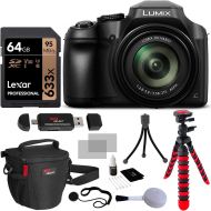 Ritz Camera Panasonic FZ80 Lumix 4K Long Zoom Camera, 18.1 MP, F2.8-5.9, Power O.I.S with 3 LCD + Polaroid 64GB + Camera Bag + Tripod and DC-FZ80K Accessory Bundle