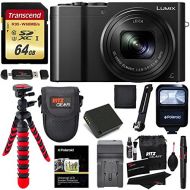 Ritz Camera Panasonic DMC-ZS100K LUMIX 4K Digital Camera 20 Megapixel Sensor, WiFi Black + 64GB Memory Card + Battery, Charger + Flash + Tripod + Lowepro Case + Ritz Gear Cleaning Kit + Access