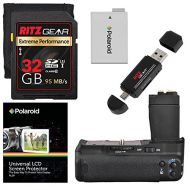 Ritz Camera Meike XBGCT2 Digital Power Battery Grip for Canon EOS Rebel T5i, T4i, T3i & T2i, Ritz Gear Extreme SD 32GB U3 Memory Card, Screen Protector, Ritz Gear Card Reader, and Accessory Bu