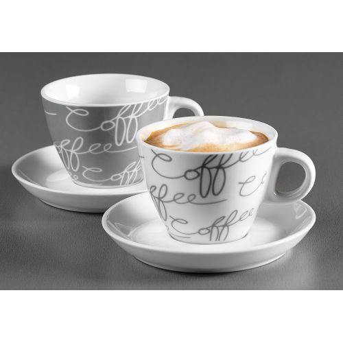  Ritzenhoff & Breker Cappuccino-Set Cornello 4-teilig, Grau, 180 ml