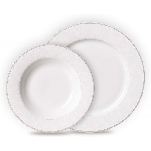  Ritzenhoff & Breker Tafelservice Isabella, 12-teilig, Fine-China-Porzellangeschirr, Weiss mit Ornamenten