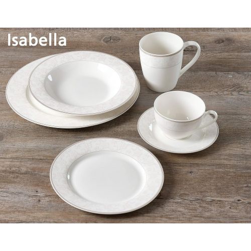  Ritzenhoff & Breker Kaffeeservice Isabella, 18-teilig, Fine-China-Porzellangeschirr, Weiss mit Ornamenten