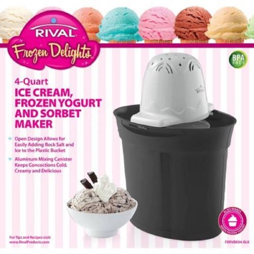  Rival Frozen Delights 4 Quart Ice Cream Maker - BLACK