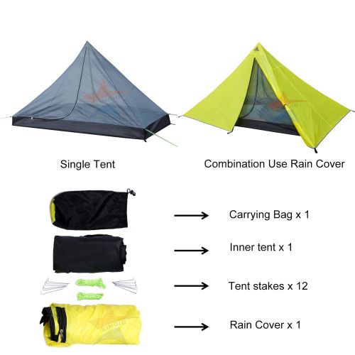  River XINQIU Backpacking Tent for Outdoor,Lightweight Ultralight Portable Tents for Camping Hiking Mountaineering,Easy Set Up,Waterproof Rainfly 1-2 Person Available