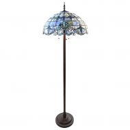 River of Goods 64H Stained Glass Blue Allistar Floor Lamp