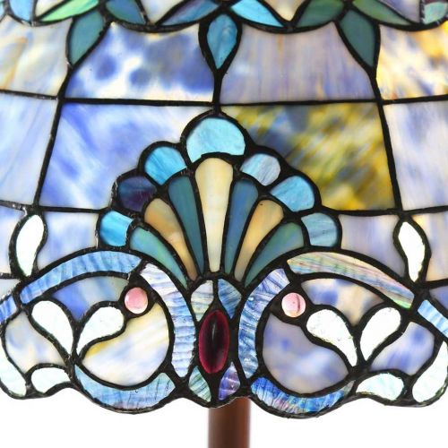  River of Goods 64H Stained Glass Blue Allistar Floor Lamp