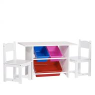 RiverRidge Home RiverRidge Activity Table with 2 Chairs and 3 Plastic Storage Bins for Kids