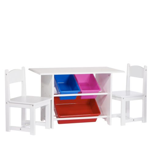  RiverRidge Home RiverRidge Activity Table with 2 Chairs and 3 Plastic Storage Bins for Kids