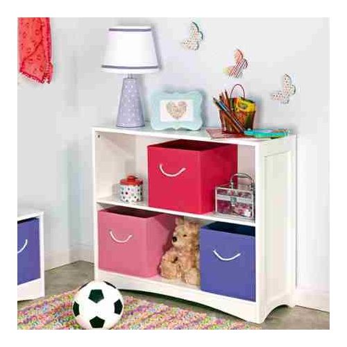  RiverRidge Kids - Horizontal 2 large Shelves Bookcase, White