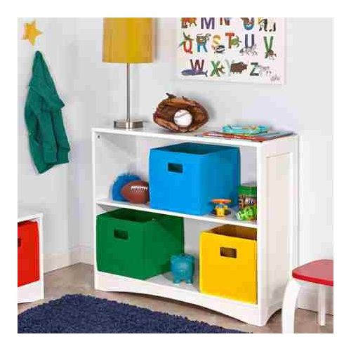  RiverRidge Kids - Horizontal 2 large Shelves Bookcase, White