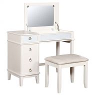 Riverbay Furniture Eva 2 Piece Bedroom Vanity Set in White