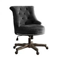 Riverbay Furniture Armless Upholstered Office Chair in Charcoal Gray