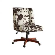 Riverbay Furniture Armless Upholstered Office Chair in Udder Madness Milk