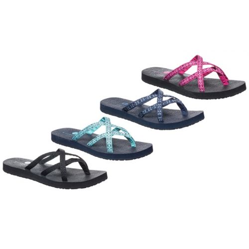  Riverberry Kalea Womens Crisscross Flip-Flops with Yoga Mat Padding