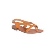 Riverberry Womens Cable Lizard-embossed Sandals, Chestnut