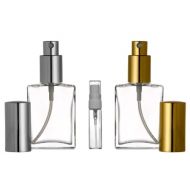 2 Riverrun Perfume Atomizers, Glass Bottle, Gold and Silver Sprayer 30ml 1 oz (Set of 4 Bottles: 2 of each color)
