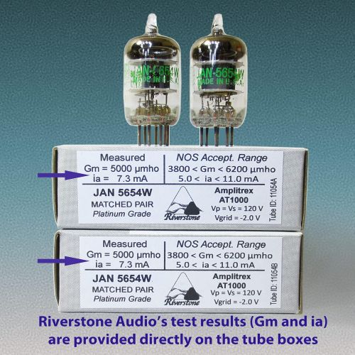  [아마존베스트]Riverstone Audio - Tested/Matched Pair (2 Tubes) 7-Pin GE JAN 5654W Fully-Tested Vacuum Tubes - Upgrade for 6AK5 / 6J1 / 6J1P / EF95 - GE 5654W Platinum Grade Pair
