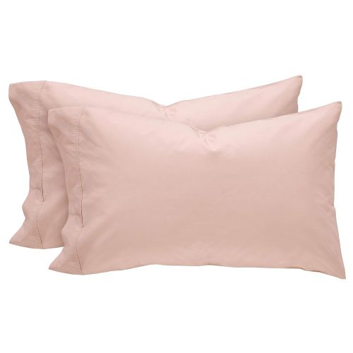  Rivet Percale 100% Organic Cotton Bed Sheet Set, Easy Care, Full, Peach Pink