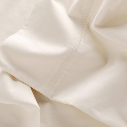  Rivet Soft 100% Percale Cotton Bed Sheet Set, Easy Care, Queen, Egret White