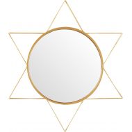 Rivet Modern 3-D Star Shaped Metal Mirror Home Decor, 22.5 Inch Height, Gold Finish