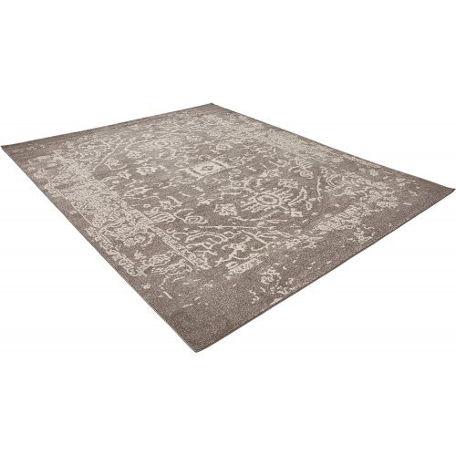  Rivet Charcoal Distressed Medallion Rug, 5 x 7