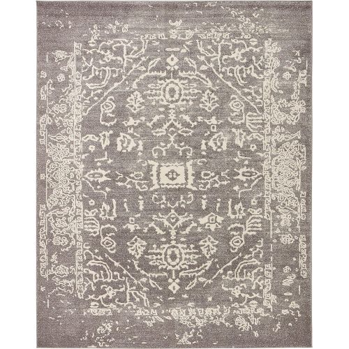  Rivet Charcoal Distressed Medallion Rug, 5 x 7