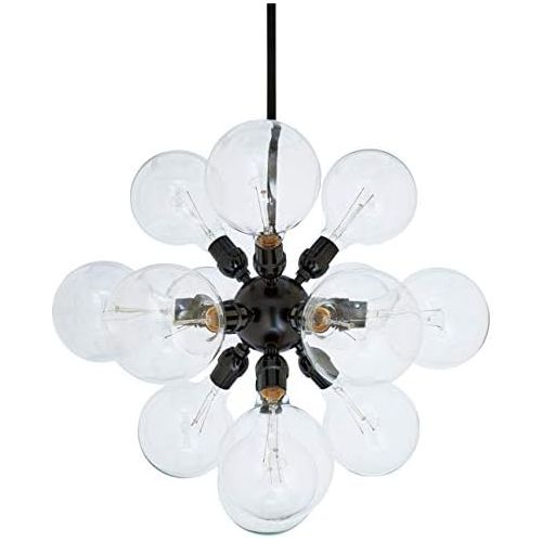  Rivet Satellite 15-Bulb Chandelier, 44.75H, With Bulbs, Black