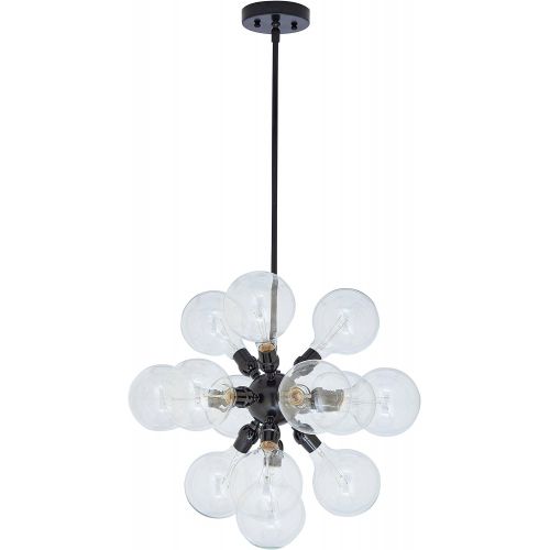  Rivet Satellite 15-Bulb Chandelier, 44.75H, With Bulbs, Black